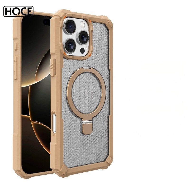 HOCE Armour มุม Crashproof พับวงเล็บเคสโทรศัพท์แม่เหล็กสําหรับ Iphone 17 16 15 14 13 12 Pro Max 11 Hard Matte Clear ฝาครอบกรณี