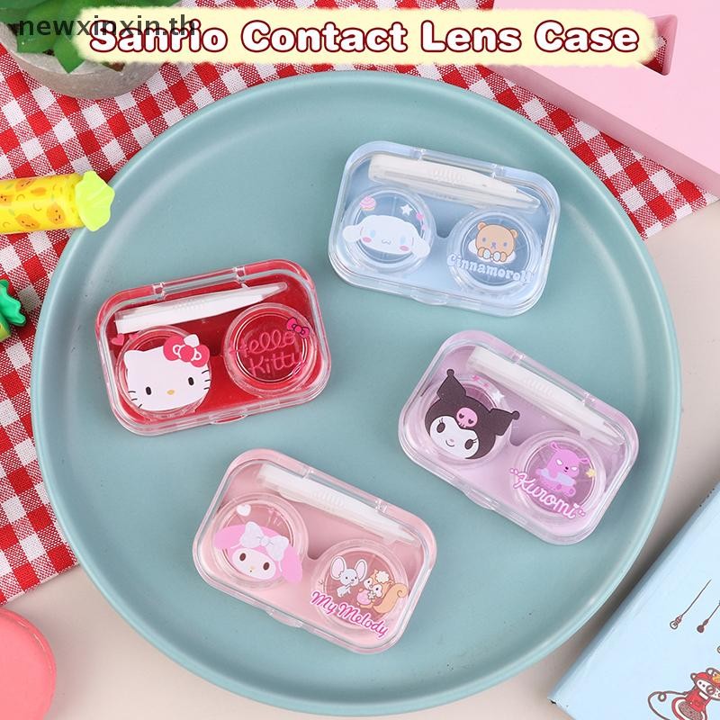 SANRIO ^N^ 1กล่องSanrio Hello Kittyคอนแทคเลนส์กรณีKuromi Melody Cinnamorollความงามนักเรียนกล่องเก็บT