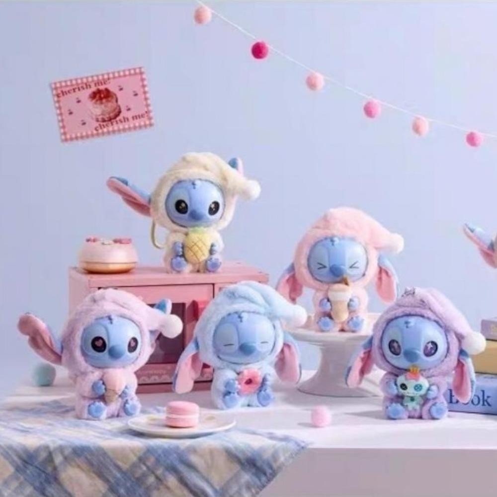 ROSEGOOD กล่อง 1/6 ชิ้น, การ์ตูน Stitch Eat Something Before Sleep Series Stitch จี้ตุ๊กตา, กล่องไวนิลเด็ก