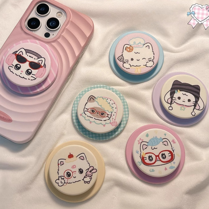 น่ารักน่ารัก Girly ฤดูร้อนรูปแบบขาตั้งโทรศัพท์เหมาะสําหรับ Iphone 16 pro max 12 13 14 15 ผู้ถือโทรศัพท์มาใหม่โทรศัพท์ Grips