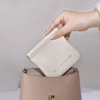 กระเป๋าสตางค์ หนัง PU แบบพกพา สําหรับใส่เหรียญ ลิปสติก เครื่องสําอาง พร้อมฝาปิดในตัว BAG08
