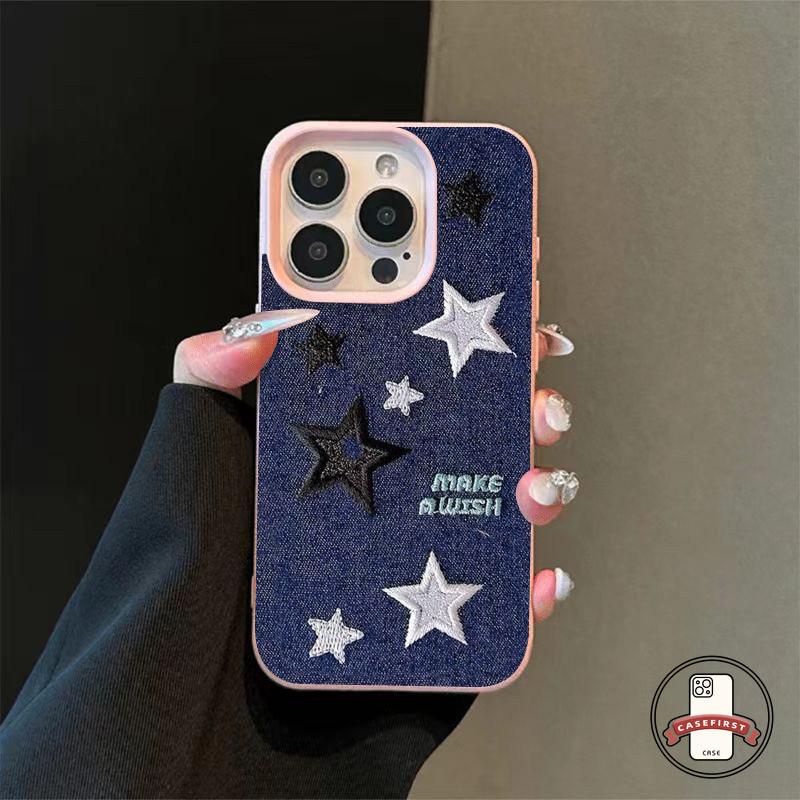 แฟชั่นการเลียนแบบดาวน้อยถักนิตติ้ง Denim เคส IPhone 12 Pro X XS Max 16 11 13 15 12 14 Pro Max XR 7Plus 7 8 16 15 14 Plus - รูปที่ 4