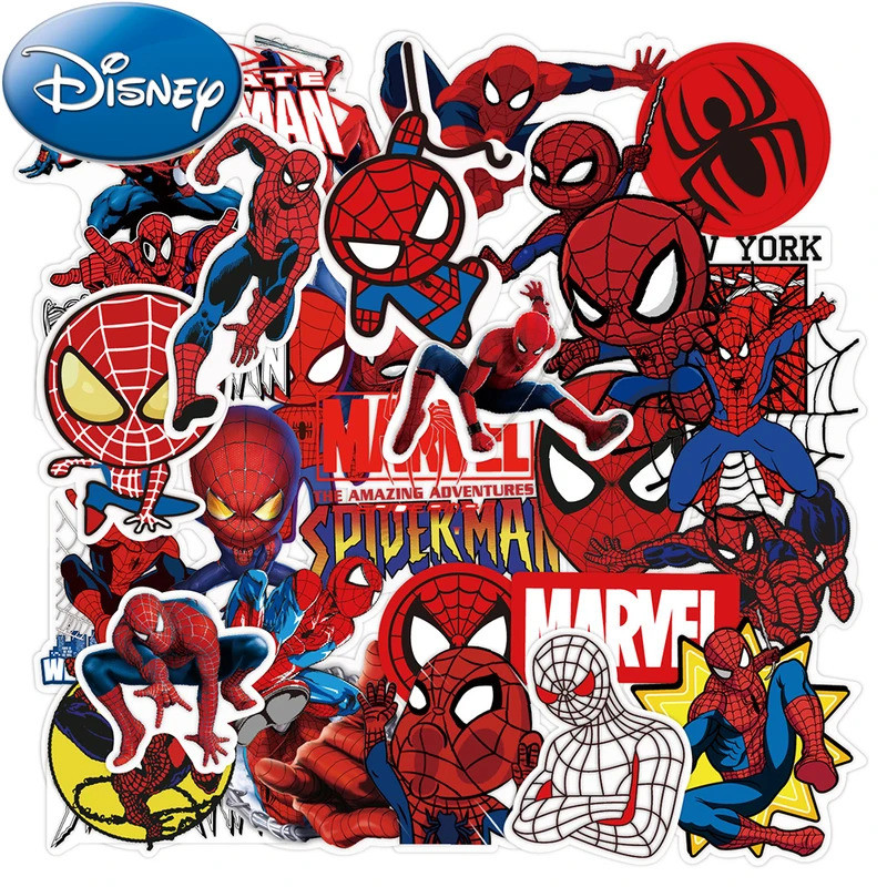 10/30/50pcs Disney Cool Movie Spiderman Cartoon Stickers Toy DIY Notebook Helmet Fridge Waterproof A