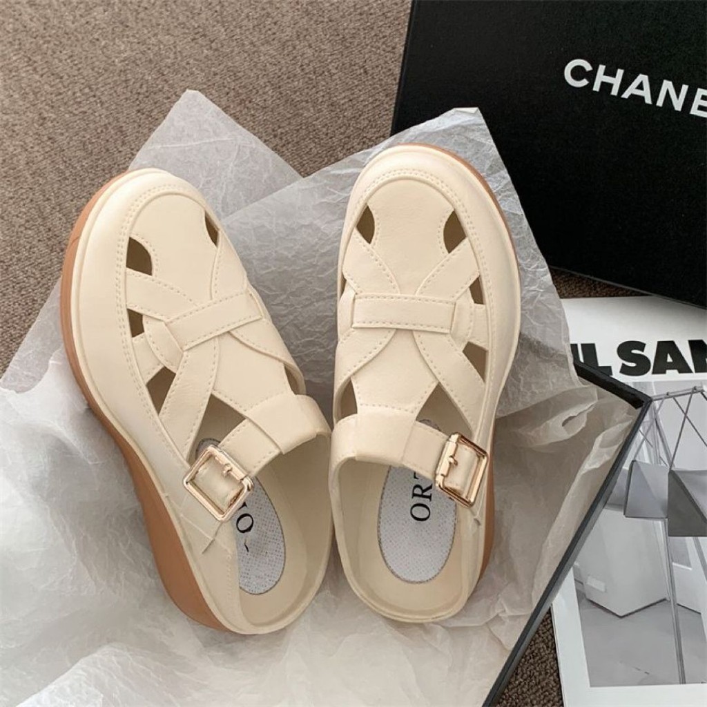 รองเท้าผู้หญิง เสริมส้น5ซม. รองเท้าแฟชั่นสไตล์เกาหลี กันลื่อน พื้นนุ่ม EVA สวมใส่สบาย - รูปที่ 4