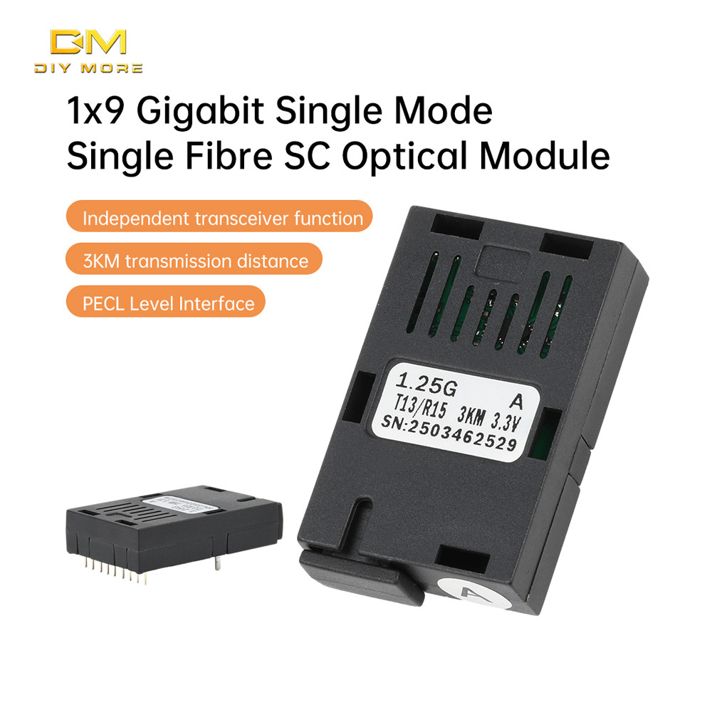DIYMORE 1.25G 1*9 โมดูลไฟเบอร์ออปติก 1000M Gigabit SC Single Mode เส้นใยเดี่ยว 1310nm/1550nm ไฟเบอร์ออปติก Transceiver 3 กม./20 กม.