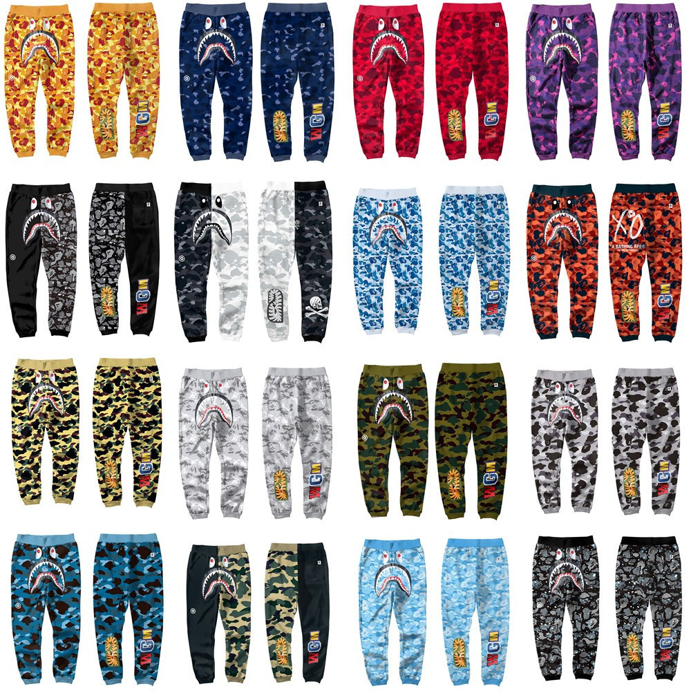 ใส่ถนนญี่ปุ่น Bape กางเกง 3D ดิจิตอลพิมพ์ Sweatpants กางเกงกีฬาลําลอง