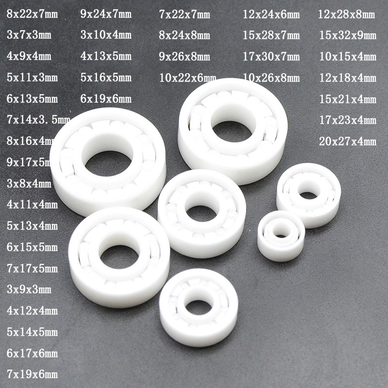 ZrO2 เซรามิคลูกปืน zironia แบริ่งคุณภาพดี Zirconia bea เส้นผ่านศูนย์กลางภายในแบริ่ง 8x22x7 5 มม. 6 มม. 7 มม. 8 มม. 3x8x4 มม.