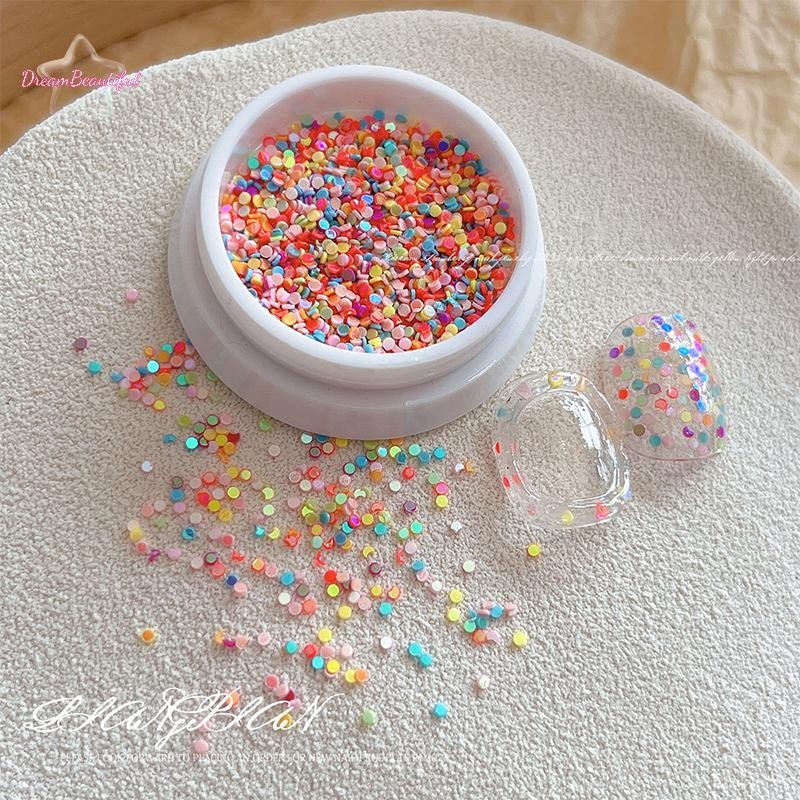 <DBFl-t> 1 กล่องสีสัน Polka Dot Nail Art Glitter เลื่อมรูปเล็บเลื่อม Paillette Flakes สําหรับเล็บ 3d Decals อุปกรณ์เสริมใหม่