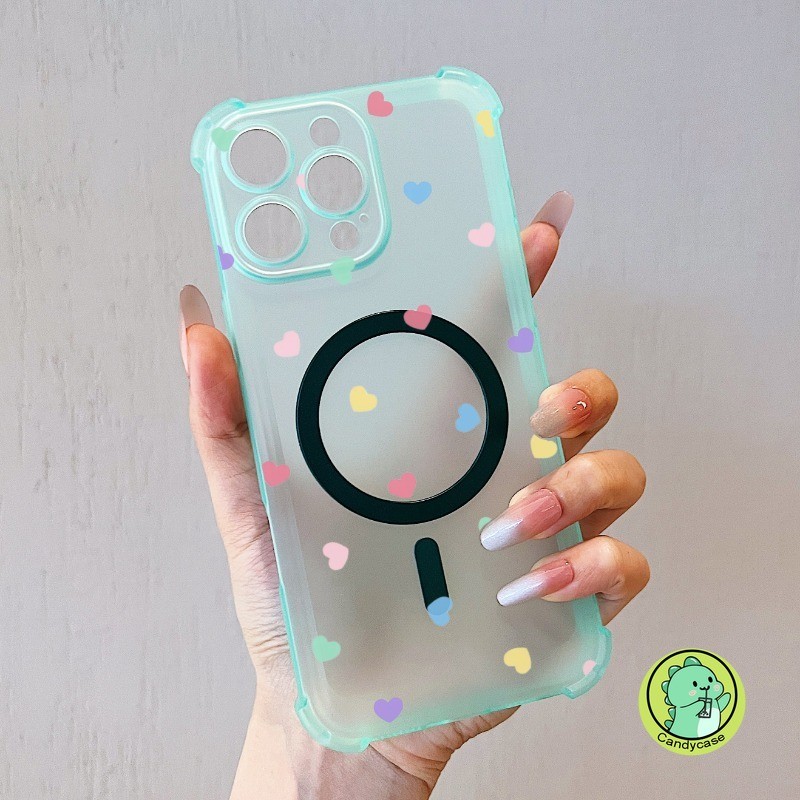 Magnetic Ice Mistเคสโทรศัพท์สําหรับVivo V70 V60 Lite S50 Pro Mini X300 Pro Y31 Y21D iQOO 15 Neo 11 5G 4G Matteน่ารักInsสไตล์ที่มีสีสันLove Soft AirBagปลอก