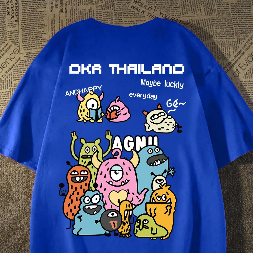 Basi💥 เสื้อผู้ชาย เสื้อยืด oversize สตรีท เกรดพรีเมียม โคตรนุ่ม เสื้อคอตตอน100% ไม่หดตัวลาย ลาย "OKR