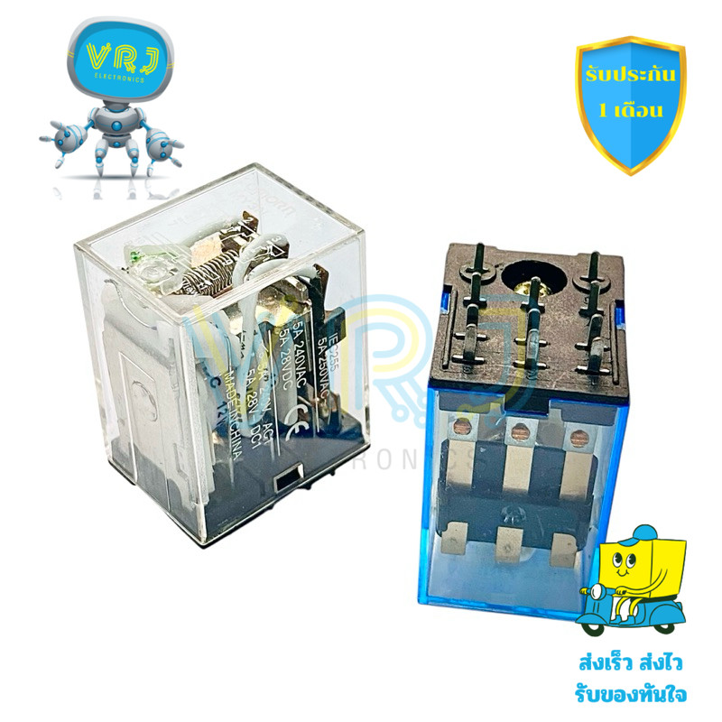 รีเลย์ LY3N 11 ขา ขาแหลมลงปริ๊น 5A 3 คอนแทก รองรับแรงดัน 12VDC และ 24VDC ราคาต่อ 1 ชิ้น ใช้งานง่ายในระบบควบคุมไฟฟ้า