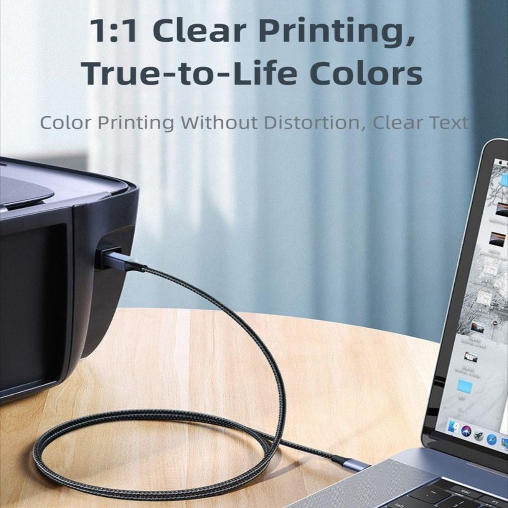 สายเคเบิลเครื่องพิมพ์ TRACYILLOIAN Type-C, Data Transfer Gold Plated USB C to USB B 3.0 Cable, Braided Nylon Male to Male Durable Scanner Wire for // คอมพิวเตอร์แล็ปท็อป - รูปที่ 5