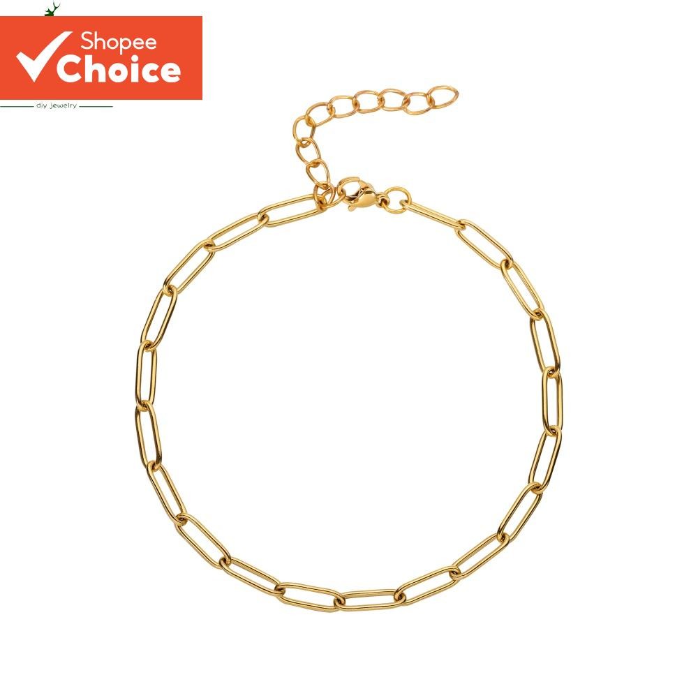 St Kunkka สร้อยข้อมือสแตนเลสชุบทอง 18K Minimalist Unisex เครื่องประดับของขวัญสําหรับผู้หญิงผู้ชาย