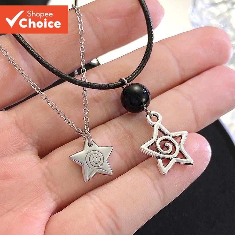 ยุโรปสไตล์อเมริกัน Sweet Cool Five Pointed Star Vortex สร้อยคอ Simple Star พู่โซ่