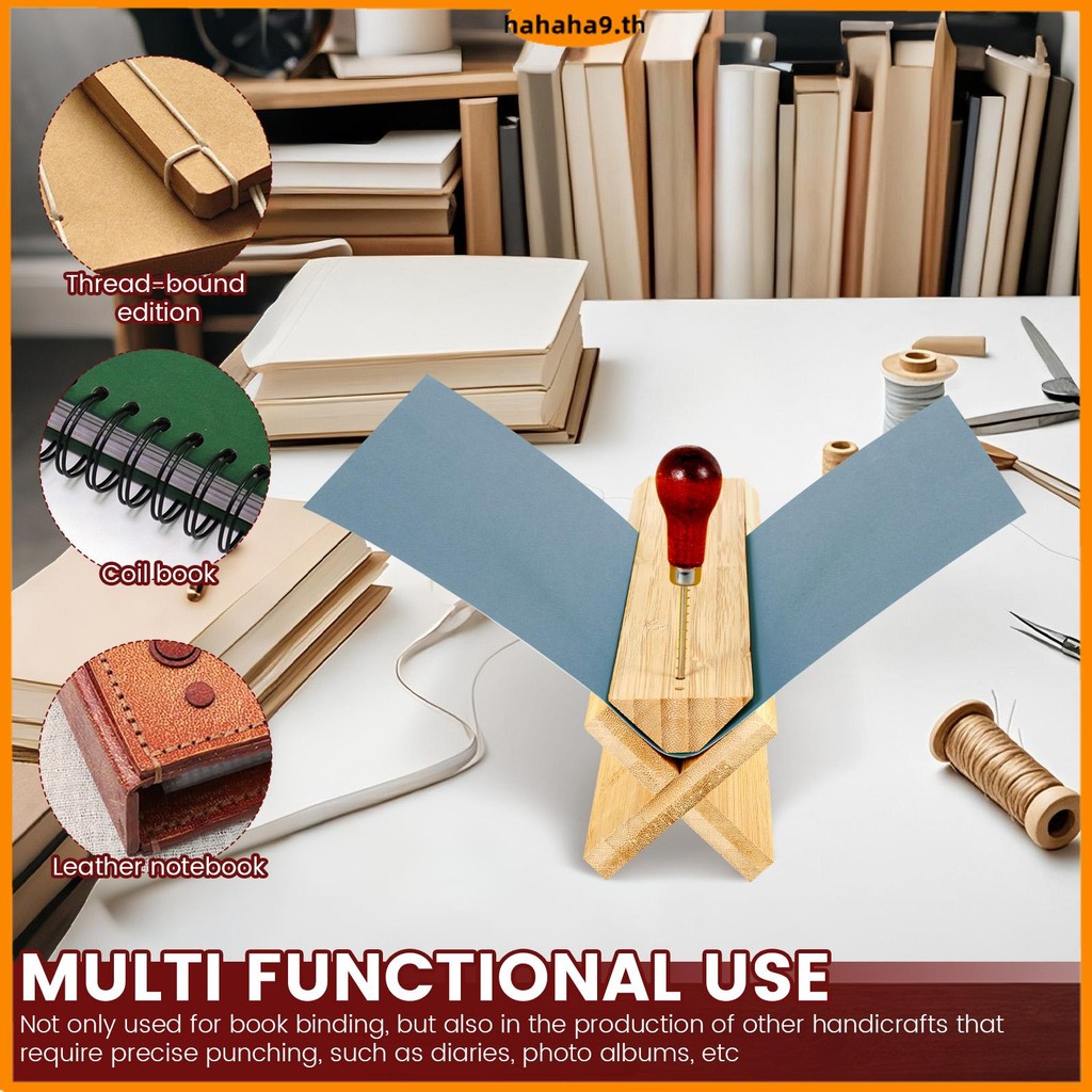 เครื่องมือผูกหนังสือชุดเจาะ Stable Book Binding Cradle พร้อมคู่มือเจาะแบบพกพา Bookbinding Punching Cradle พร้อม Awl อเนกประสงค์ Bookbinding อุปกรณ์