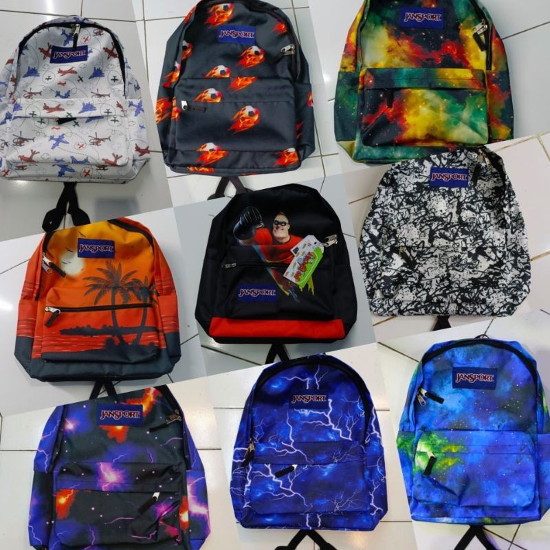 Jansport Bag - กระเป๋านักเรียน js premium with Cool Motif