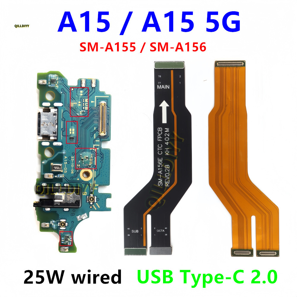 สําหรับ Samsung Galaxy A15 5G A155F A156B A156U A156E Dock Connector USB Type-C Charger ชาร์จพอร์ต F