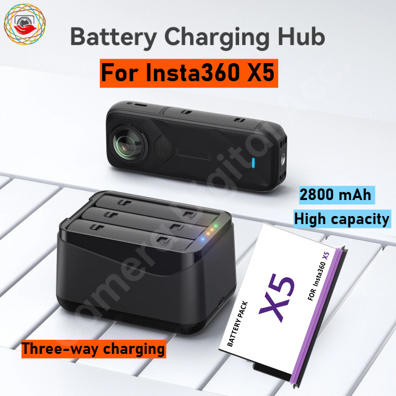 สําหรับ Insta360 X5 เครื่องชาร์จแบตเตอรี่ X5 แบตเตอรี่ชาร์จ Cradle Storage ช่องอุปกรณ์เสริม