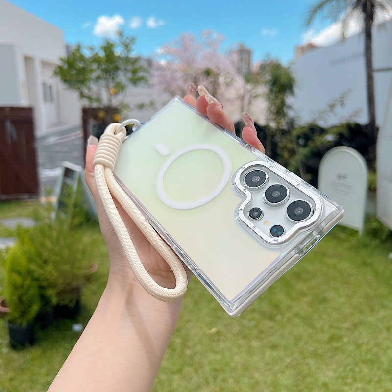 สายคล้องข้อมือแม่เหล็กแบบไล่ระดับสำหรับ Samsung 25Edge S25 Ultra S24 S23 S22 S21 Ultra Plus S24FE S2