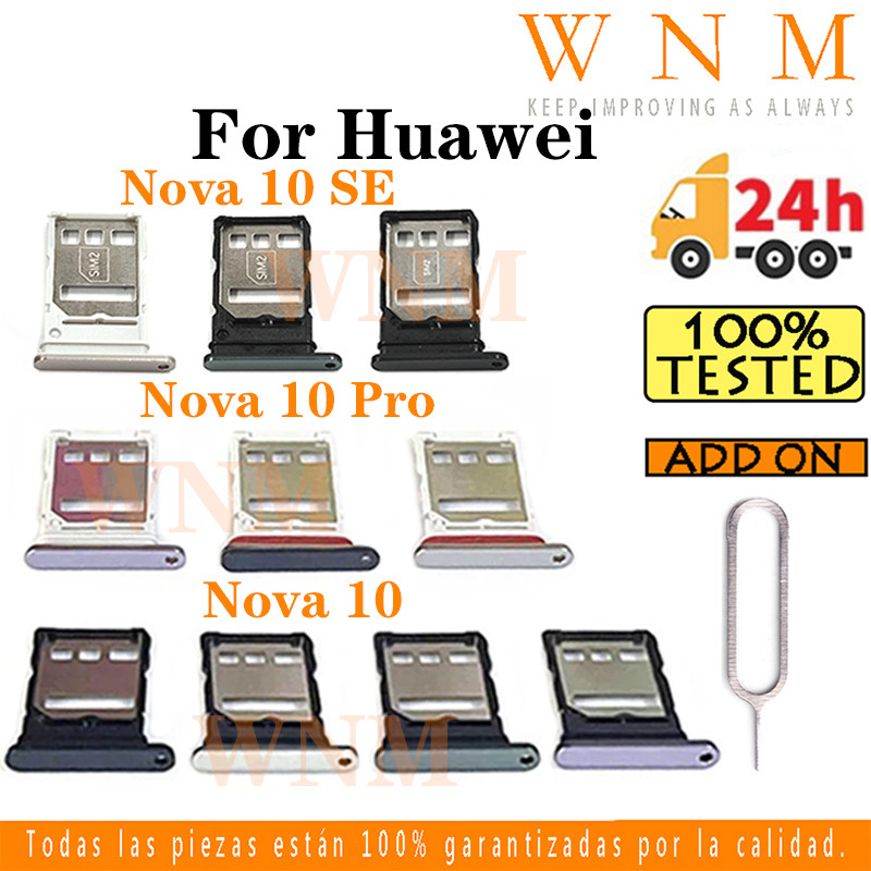 สําหรับ Huawei Nova 10 / 10 SE / 10 Pro ถาดซิมการ์ดซิมการ์ดผู้ถือช่องเสียบการ์ด Reader SD Slot Adapter อะไหล่เปลี่ยน