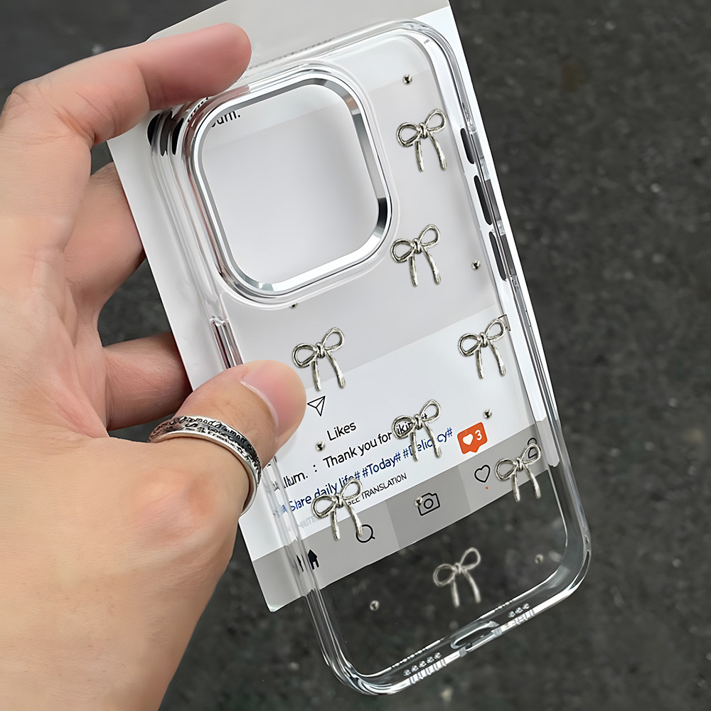 เหมาะสำหรับ Samsung S26 Ultra A57 A37 A56 A27 A17 A07 A55 A05S A54 A53 A36 A26 S25 S24 Ultra เคสโทรศัพท์กันกระแทกลายโบว์