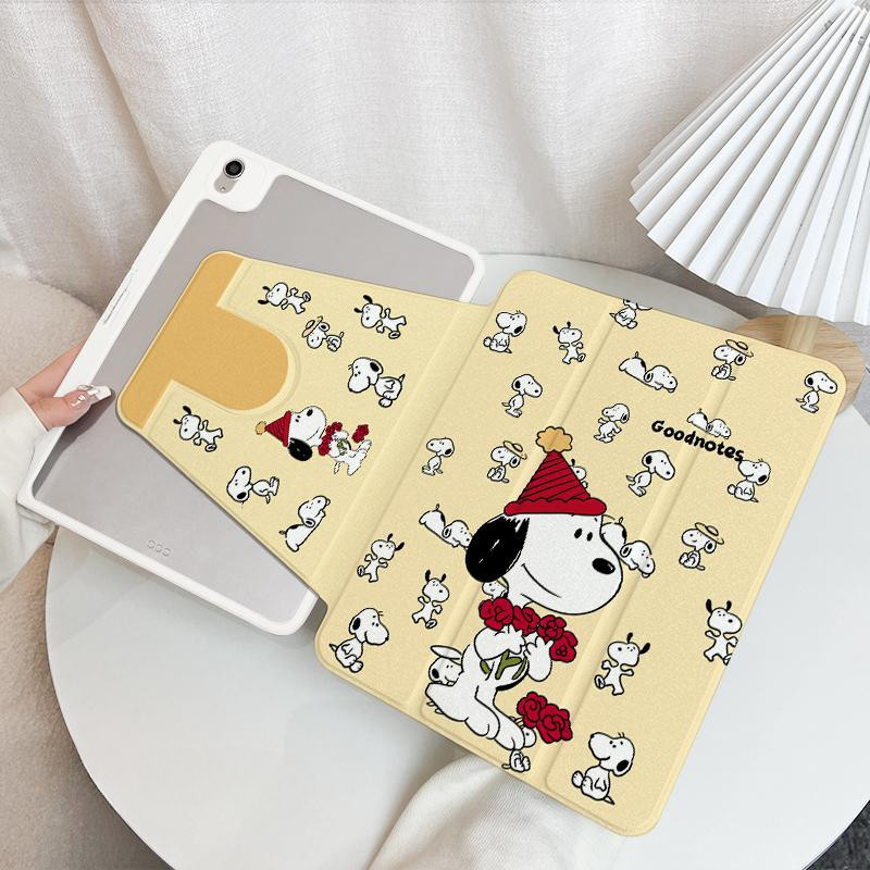 เคสป้องกันสําหรับ iPad Air5/6/7 Gen5/6 10th air 11 นิ้วMini4/5/6 Air1/2 2025 A16 gen11th air 13 นิ้วPro 12.9 Gen7/8/9th 2024 pro11 ฝาครอบแท็บเล็ตหมุนได้พร้อมช่องเสียบปากกา