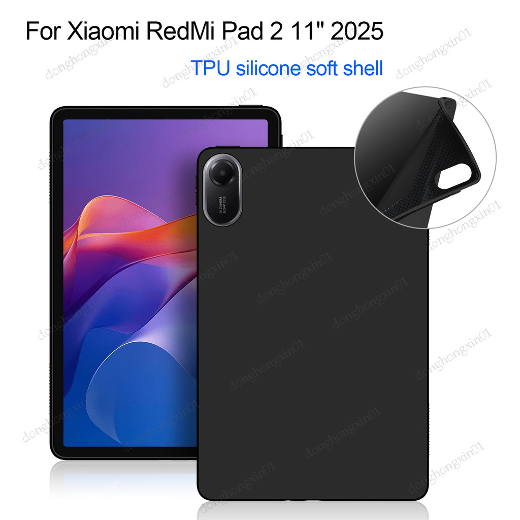 เคสTPUสําหรับXiaomi RedMi Pad 2 2025 11 นิ้วซิลิโคนอ่อนนุ่มสีดําปกหลังสําหรับXiaomi RedMi Pad 2 11 "