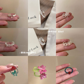 แหวน  แหวนลูกปัดดอกไม้    แหวนเปิด ดีไซน์ลูกปัด ย้อนยุค สไตล…