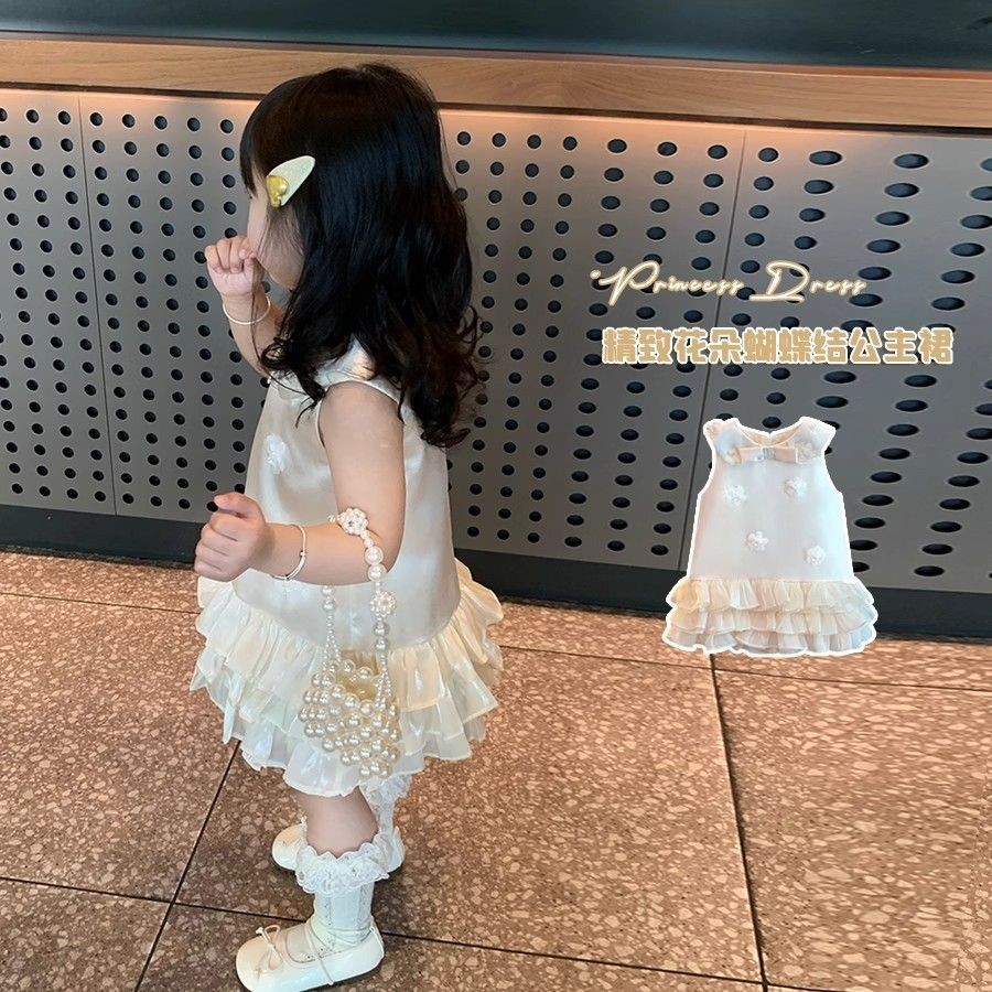 [พร้อมสต็อก] สาวแต่งตัวฤดูร้อนสาวน้อยหนึ่งปีชุดชุดแฟชั่นเด็กชุดเจ้าหญิงขนาด80-130