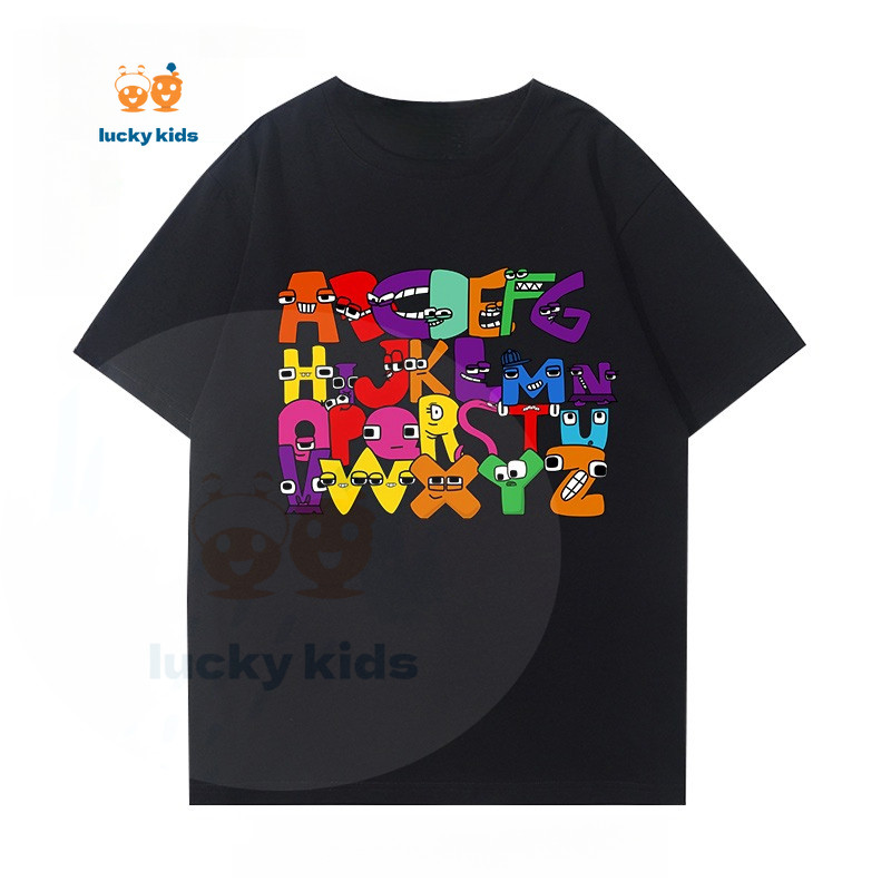 [Alphabet Lore ตำนานตัวอักษร] เสื้อยืดเด็กทุกการแข่งขันเสื้อแม่ลูก 100cm-185cm