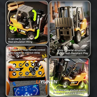 1:64 MINI RC Alloy Forkliftเดสก์ท็อปรีโมทคอนโทรลรถวิศวกรรมรีโมทคอนโทรลรถโลหะผสมรุ่นของเล่นเด็กของขวัญ