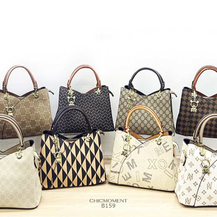Chicbag [พร้อมส่งในไทย] กระเป๋าสะพายหนังพรีเมียมโมโนแกรมกันน้ำพร้อมสายยาว No.B-159