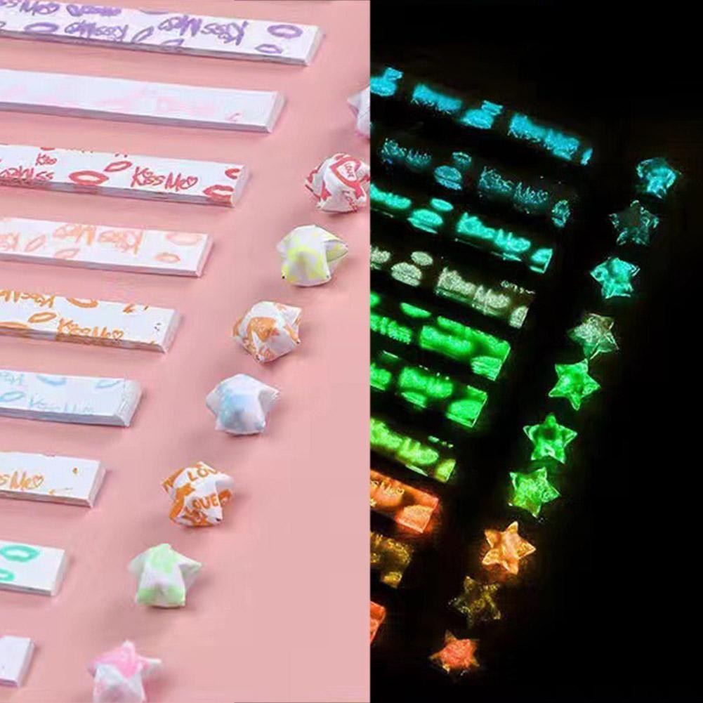 Luminous Star Origami ชุดแถบกระดาษ Star พับ Diy Handmade Origami Lucky F7h6