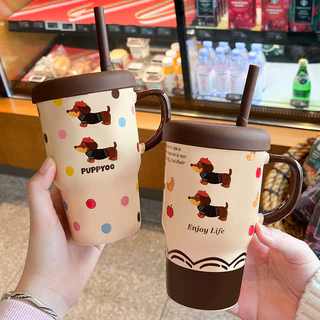 SENSENLIVE แก้วน้ำเซรามิก 520ML ✨ พร้อมฝาปิด ถ้วยกาแฟขนาดใหญ่ ของขวัญวันเกิด ของปัจฉม