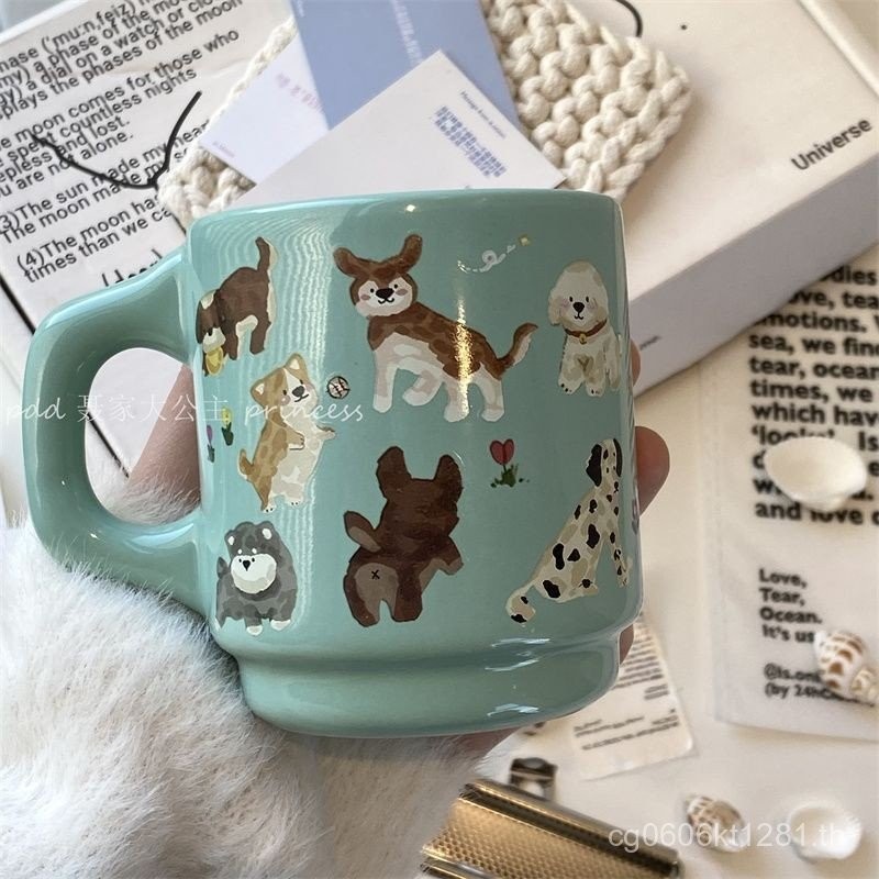 แก้วคู่รักลายกราฟฟิตี้น่ารัก ดีไซน์สวยงาม สไตล์อินสตาแกรม แก้วกาแฟ ของน่ารักเฉพาะกลุ่ม ชุดใหม่ 6W3P
