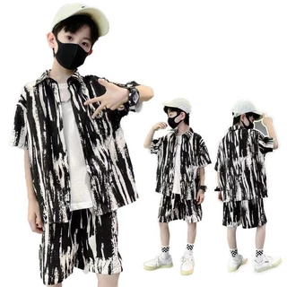 ชุดเด็กใส่สบาย ชุดเซ็ตเสื้อ+กางเกง เหมาะ สำหรับเด็กชาย ชุดวันหยุดพักผ่อนชายหาดพิมพ์ลาย เหมาะสำหรับเด็ก เนื้อผ้าดี "DA-G"