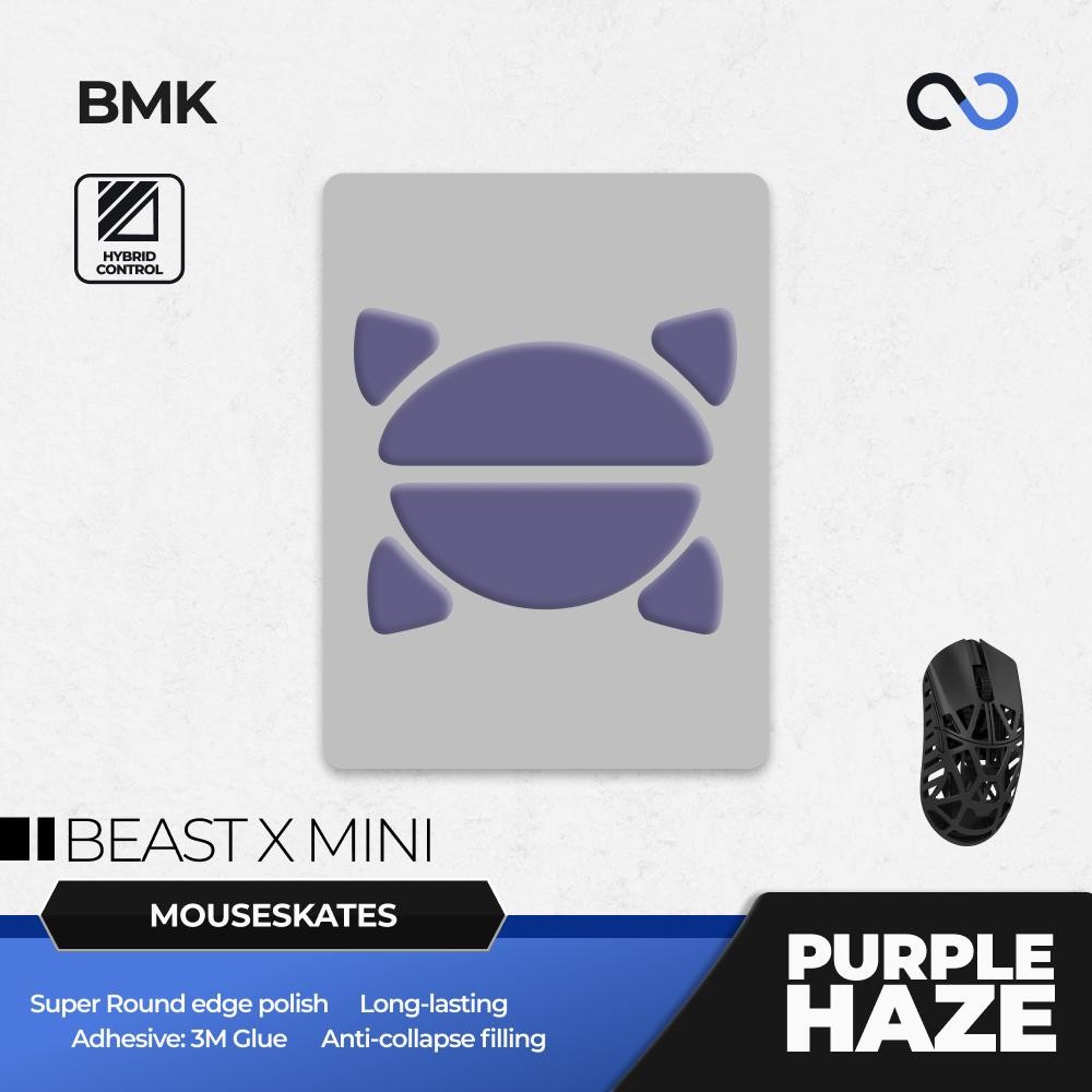 BMK Purple Haze Pro WLMouse Beast X Mini Mouse Feet / Mouse Skate PTFE Obsidian Air Clone (Hybrid-Co