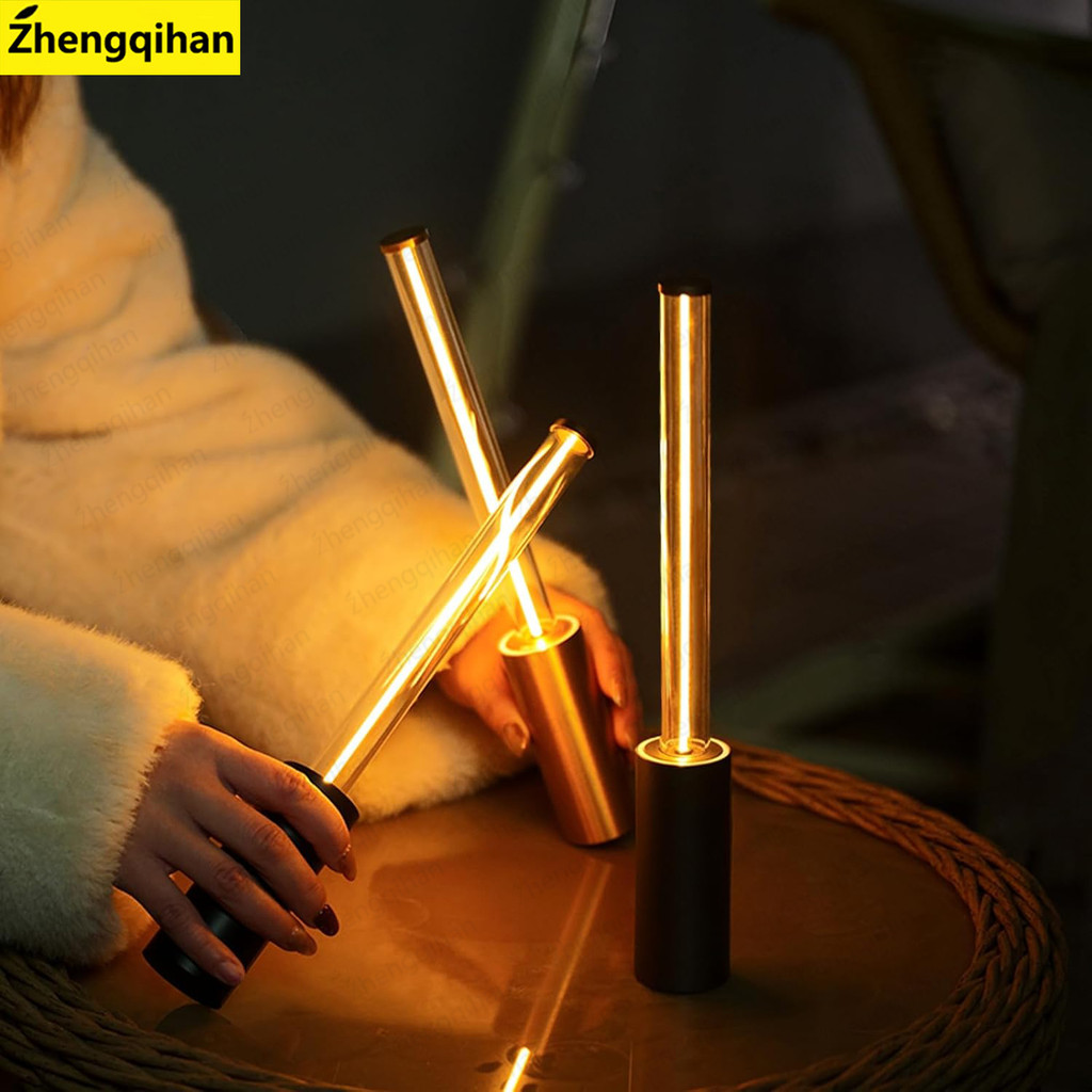 โคมไฟตั้งโต๊ะแบบสัมผัสบรรยากาศการหายใจแบบชาร์จไฟได้สําหรับร้านอาหารห้องนอนข้างเตียงไฟกลางคืนขนาดเล็ก