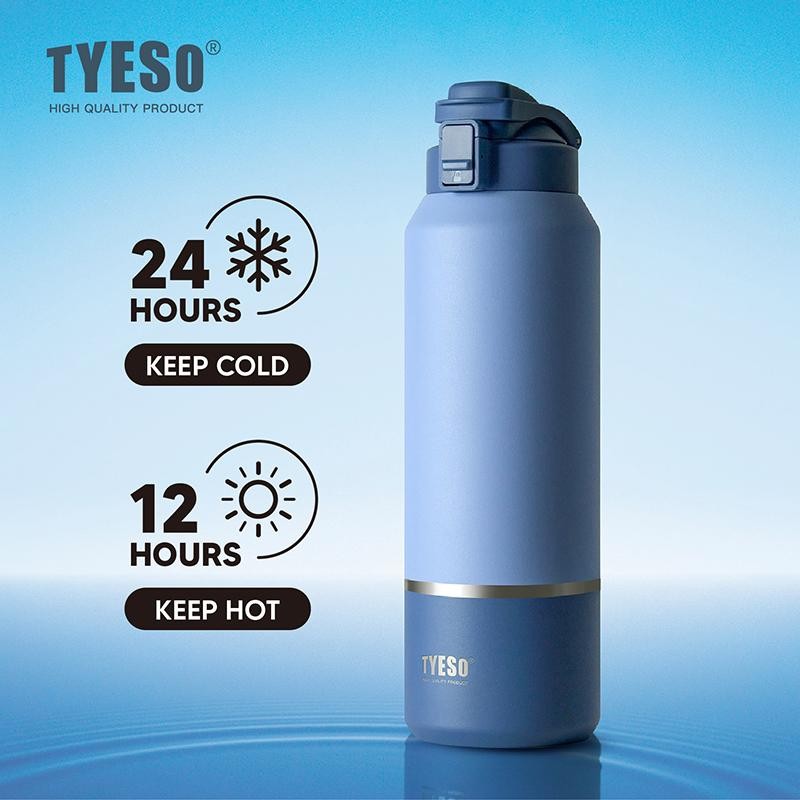 TYESO Outdoor ขวดน้ำสแตนเลส 304 ขนาดใหญ่ 1200-1500-2000 ML. ใหญ่สะใจ เก็บร้อน-เย็น รูปที่ 8