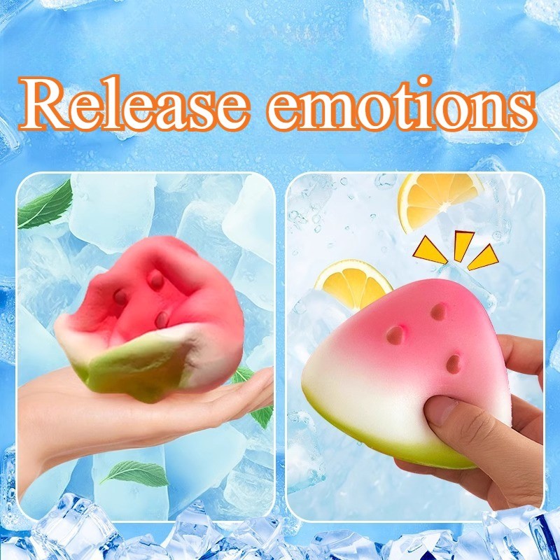 แตงโม Fidget ของเล่น Anti-Stress Slow Rising ผลไม้หยิกบีบความเครียด Reliever ตลกความดันลด Prop