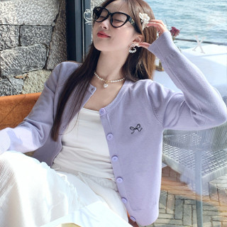 K เสื้อสเวตเตอร์ถักผู้หญิง สไตล์ใหม่ รอบคอแฟชั่นSlimmer ปักเ…