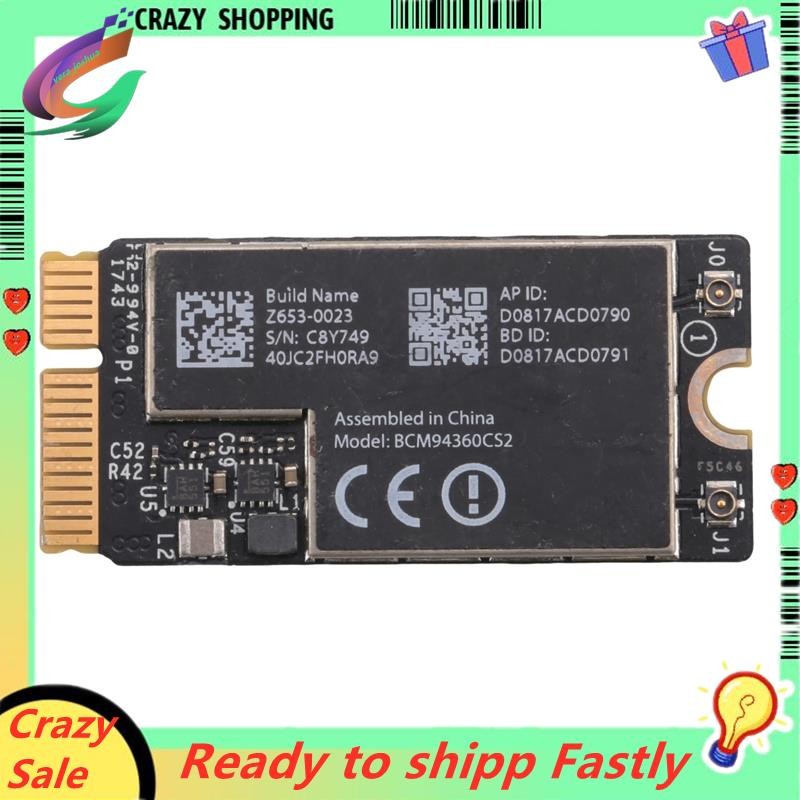 BCM94360CS2 การ์ดไร้สาย Wifi บลูทูธ 4.0 802.11Ac Hackintosh MacOS สําหรับ Air 11 นิ้ว A1465 13 นิ้ว 