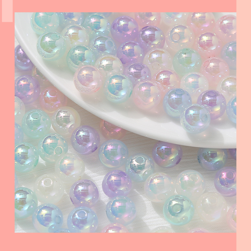 [JIN] สีใหม่ 10 มม.อะคริลิครอบ DIY ลูกปัดหลวม