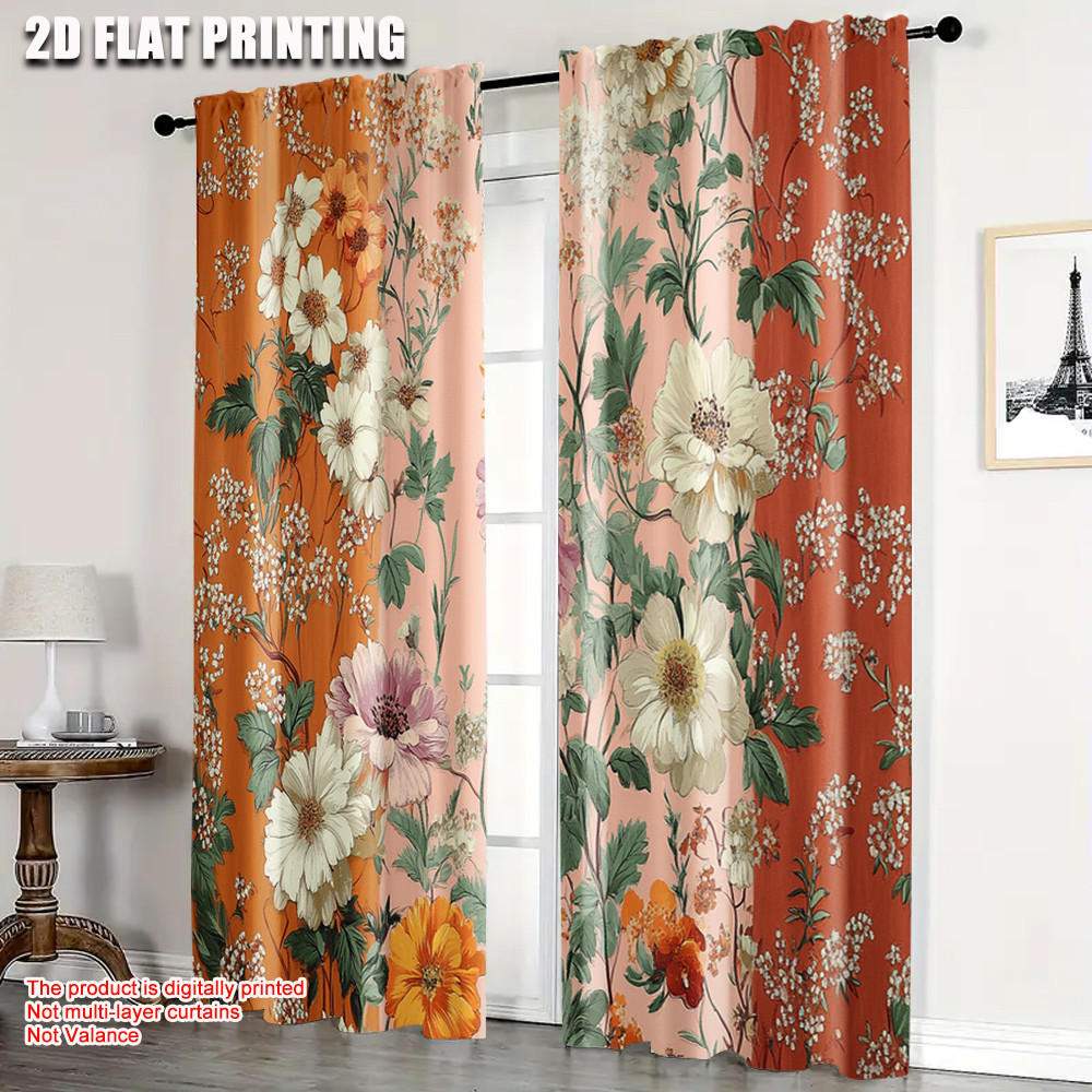 แนะนำ ผ้าม่าน 2ชิ้น,2งเครื่องบินพิมพ์ ผ้าม่านลูกกลิ้งผ้าม่านโบฮีเมียนดอกไม้ที่มีสีสันทนทานผ้าโพลีเอสเตอร์100% (ไม่มีก้าน) ตกแต่งภายในใช้สําหรับห้องนอนและห้องนั่งเล่น- ราคาพิเศษ มีเก็บเงินปลายทาง