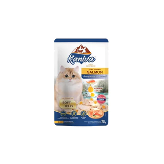 (12 ซอง) Kaniva Pouch อาหารแมว แบบเปียก คานิว่า ผสม Vitamin Balls ขนาด 70 กรัม