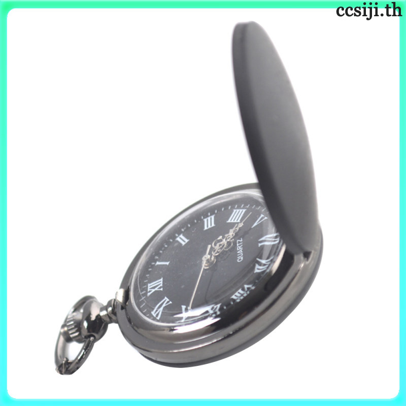 📦 Quartz Pocket Watch นาฬิกาพก สีดำด้าน นาฬิกาแบบพกพา สำหรับผู้ชาย ผู้หญิง