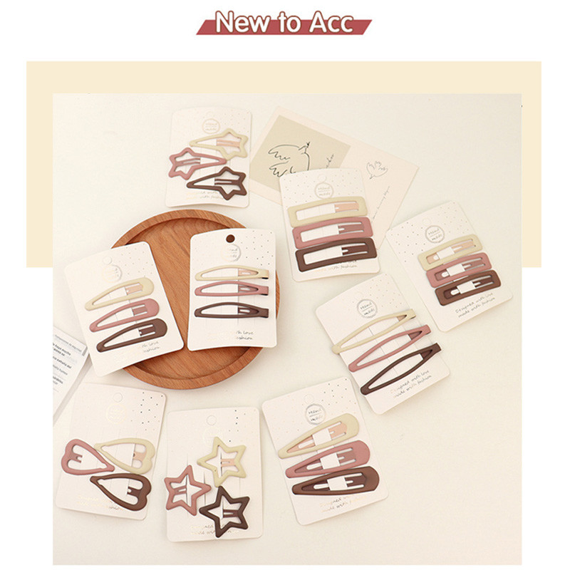 กิ๊บติดผมทรงน่ารักแบบกลวง สำหรับผู้หญิง ฤดูร้อน กิ๊บติดผมหน้าม้าข้าง ผมแตก กิ๊บติดผมลายดาวแห่งความรัก