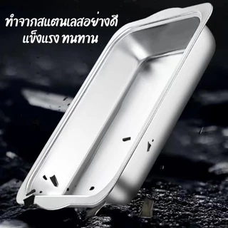 ถาดสแตนเลส ถาดใส่อาหาร ถาดใส่อาหารสเตนเลสอย่างดีพร้อมฝาแก้วและขาตั้ง ถาดอเนกประสงค์ สำหรับใส่ ขนม ซูชิ ผลไม้