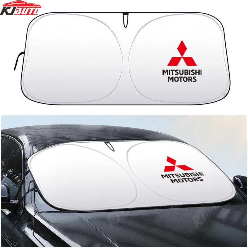 Mitsubishi พับบังแดดกระจกบังแดดรถ Sun Protection UV Blocking Cooling เครื่องมือสําหรับ Xpander Delica Pajero Sport L200 Fuso Eclipse Cross Attrage Mirage G4 Triton Lance