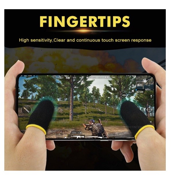 2 ชิ้น (1 คู่) ถุงมือนิ้วมือถือแขน Cots สําหรับเล่นเกมหน้าจอสัมผัสเกม Breathable Controller ถุงมือกันเหงื่อลื่น